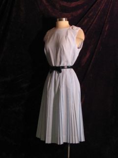 Vintage Retro 1960's Baby Blue Crepe Summer Dress