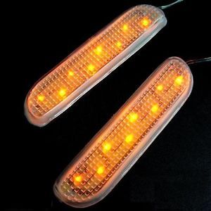 Car Motorcycle Turn Signal Mirror Yellow LED Light 12V Indicator x 2 Pieces