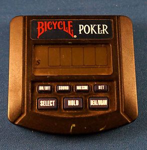 Bicycle Poker Electronic Handheld LCD Game Casino Las Vegas Tiger Vintage Pocket