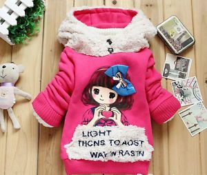 Rose Baby Girls Tops Kids Fleece Hoodies Sweatshirt Coat Clothing 2 6Year NS08
