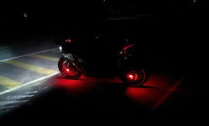 1 Red LED Motorcycle Wheel Light Custom Rim Glow Pod Accent Lite Sport Bike R6