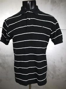 Men s Black White Stripe Polo Ralph Lauren Black Pony Sweater Casual Dress Shirt