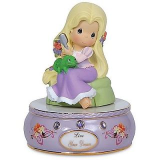 ♫ New Precious Moments Figurine Tangled Statue Princess Hair Music Box Musical