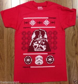 New Mens Mighty Fine Star Wars Darth Vader Ugly Christmas Sweater Shirt T Shirt