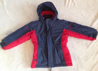 Ll Bean Boys Youth Kids Toddler Red and Blue Ski Jacket Coat w Hood Size 4T