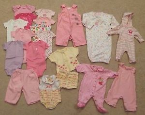 Huge Lot Newborn Baby Girl Clothes NB 0 3 Month Sizes Carter's More $100