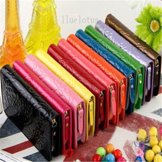 New Women Zip Around Leather Colorful Wallet Case Lady Long Purse bag
