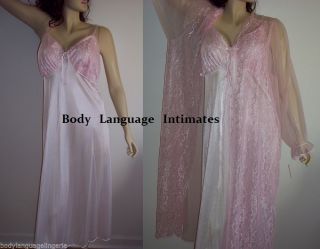 3X Baby Pink Nightgown Robe Peignoir 185 Womens Plus Size Lingerie