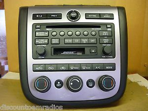 03 07 Nissan Murano Bose Radio 6 Disc CD Cassette Player 28188 CA010