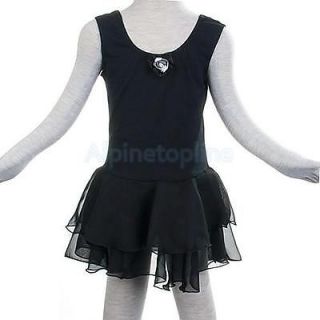 Girl Chiffon Ballet Dance Dress Leotard Tutu 7 8 Black