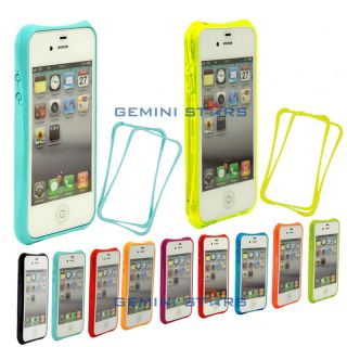 Colors Combo Frame Border Side Botton Bumper Case Cover for Apple iPhone 4 4S