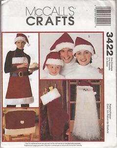 Santa Hat Apron Stocking Chair Cover Door Decor Pattern McCall's Crafts 3422