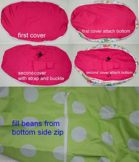 Baby Bean Bag Todler Kid Portable Beanbag Bed Seat with Attachable