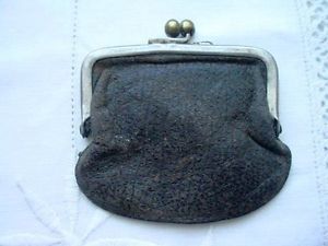 Antique Leather Coin Change Purse from Colorado Ranch Estate