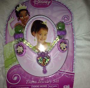 Disney Princess Tiana Dress Up Set Jewelry Toddler Girls Necklace Earrings New