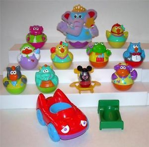 11 Playskool Weeble Wobble Figures Mickey Mouse Car Bed Rocking Chair
