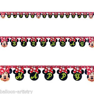2 2M Disney Minnie Mouse Classic Red Polka Dots Birthday Party Letter Banner