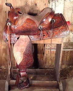 Vintage Simco Western Roper Roping Saddle 16" Seat