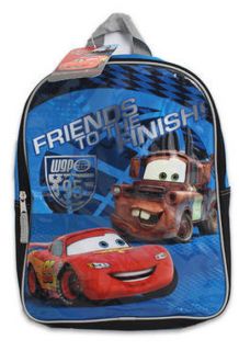 15" Backpack Disney Cars Lightning McQueen Mater Kids Boys School Large Bag New