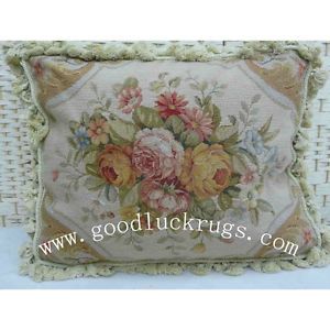 19"x23" Floral Roses Needlepoint Sofa Chair Bed Couch Decorative Pillow Cushion