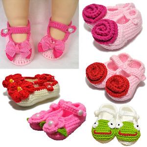 1 Pair Baby Infant Girl Handmade Crochet Knit Flower Socks Crib Shoes Accessory