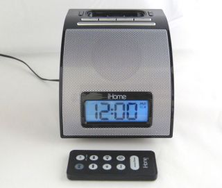 iHome IH11B iPod iPhone Speaker Clock Radio w Remote Black