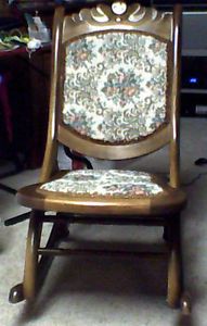 181347185 Vintage Folding Rocker Rocking Chair With Original  