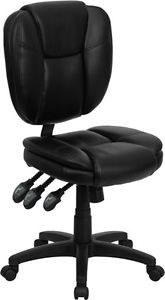 New Black Soft Leather Multi Function Armless Swivel Home Office Desk Chairs