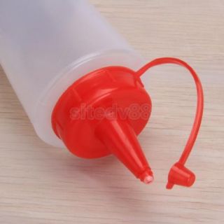 Plastic Kitchen Oil Sauce Ketchup Squeeze Bottle Condiment Dispenser 300ml