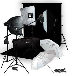 Photo Studio Flash Strobe Backdrop Boom Softbox Umbrella Lighting Kit