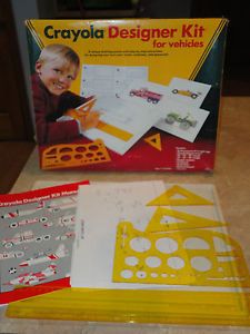 Vintage 1986 RARE Crayola Designer Kit for Vehicles Drawing Art Toy L K