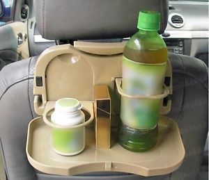 Drink Cup Holder Car Backseat Tray Folding Dining Snack Stand Table Desk Z219H