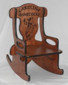Wooden Child Rocker Rocking Chair South Carolina Gamecocks Solid Wood USA Made