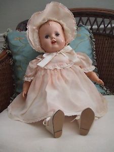 Large Vintage Unmarked Baby Doll Hard Plastic Cloth Vinyl Unusual Doll