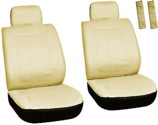 8 Piece Solid Tan Front Car Seat Cover Set Bucket Chairs with Belt Pads