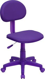 New Kids Neon Purple Fabric Home Office Bedroom Armless Desk Dorm Room Chairs