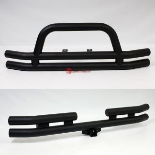 Wrangler SUV Front Textured Black Dual Double Tubular Tube Front Rear Bumper Bar