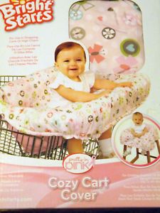 New Bright Starts Pretty in Pink Cozy Shopping Cart High Chair Cover