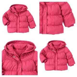 2T 3T Gymboree Woodland Friends Pink Hooded Puffer Jacket Coat New Arrival