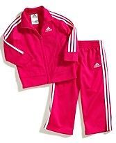 Adidas Girls Track Suit Jacket Top Pants Dark Pink 651 Warm Up 12 18 24 M