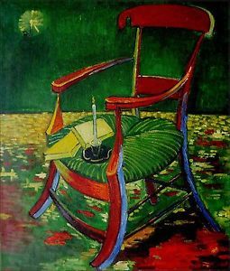 High Q Hand Painted Oil Painting Repro Van Gogh Gauguin's Chair 20x24in