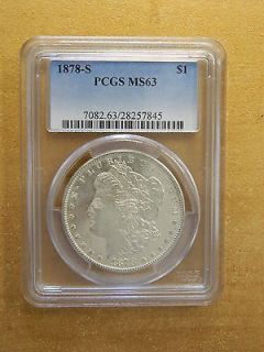 Bid Prooflike 1878 Uncirculated PCGS MS 63 Morgan One Silver Dollar Coin 612