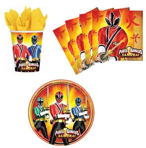Power Rangers Birthday Party Supplies Kit Plates Napkins Cups Set for 8 or 16
