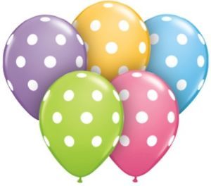11" Pastel Polka Dot Latex Balloons 10 Baby Shower Birthday Party Supplies