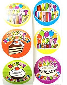 25 Happy Birthday Stickers Party Favor Teacher Supply