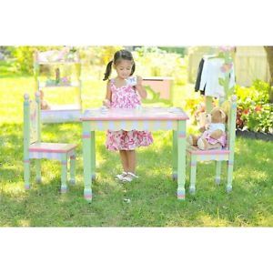 Teamson Kids Magic Garden Table and Chairs Set w 7484A New