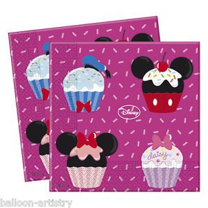 20 Disney Minnie Mouse Sweet Treats Pink Party 33cm Disposable Paper Napkins