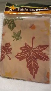 Fall Disposable Table Cloth 54x72" Leaves Polyethylene Party Supplies New