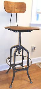Vintage Toledo Uhl Gray Industrial Drafting Stool Chair Antique Must See