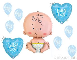9pc Baby Shower Balloons Set Supplies Decorations Blue Jumbo Its A Boy Welcome